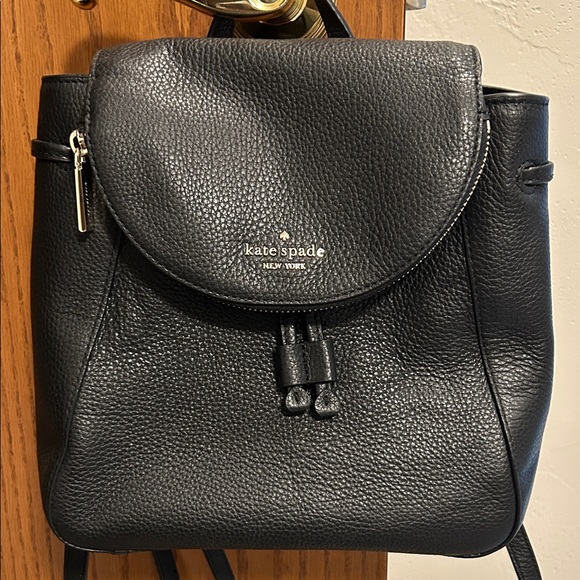 kate spade Handbags - Kate Spade Leila Black Pebbled Leather Backpack Purse